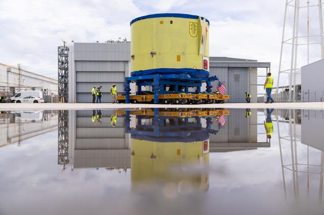 NASA image: NASA, Boeing Move Artemis IV Rocket Hardware to Barge